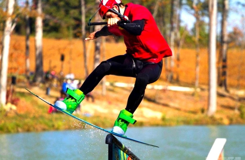 Wake Board jump at Jibtopia Wake Park in Semora, NC