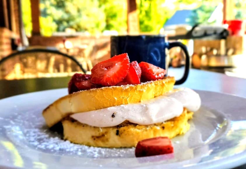 Strawberry French Toast at Herm's Inn in Cache Valley Utah