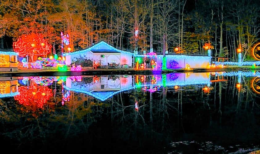 Christmas Lights over Pond