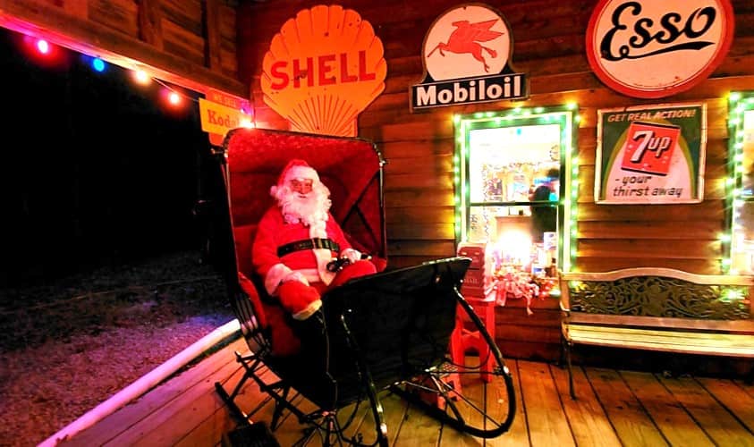 Santa Claus in Sleigh at Old Fashioned Christmas