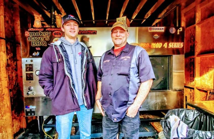 David and Hunter Burch at Smokey Dave's BBQ Roxboro, NC
