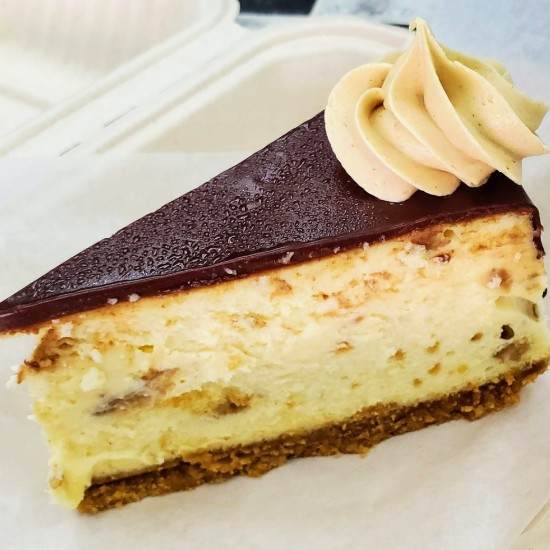 Slice of Peanut Butter Chocolate Cheesecake Custom Confections Cary NC