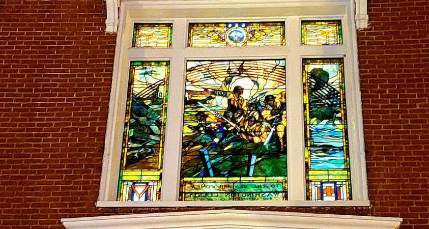 Stained glass window on Abingdon, VA courthouse
