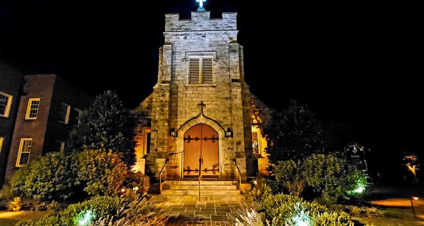 Church at night Abingdon, Virginia