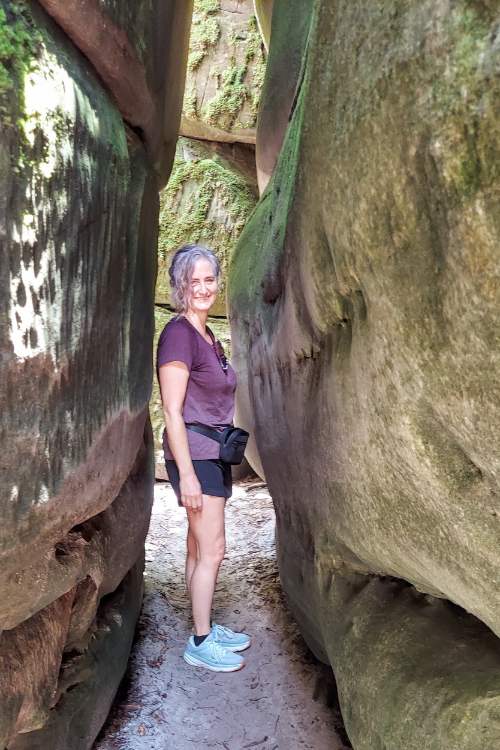 Kristen hiking at The Channels in Abingdon, VA