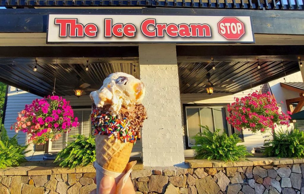 Hand-dipped ice cream cone from The Ice Cream Stop in Abingdon, VA