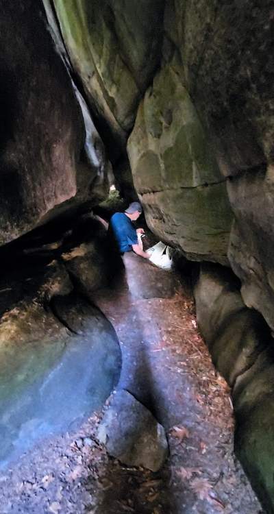 Gary finding salamanders at The Channels near Abingdon, VA