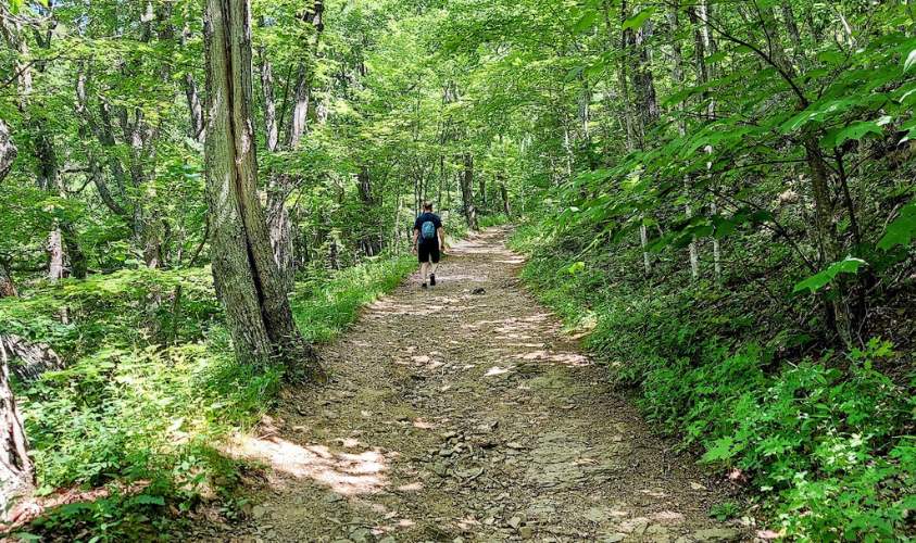 Gary hiking the well-maintained trail to the Channels near Abingdon, VA