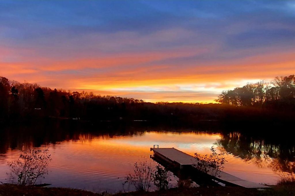 Sunset at Mayo Lake in NC