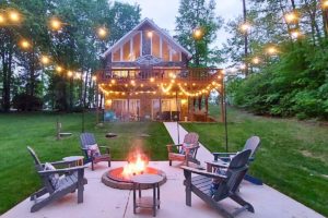 Firepit at Mayo Lakehouse Airbnb
