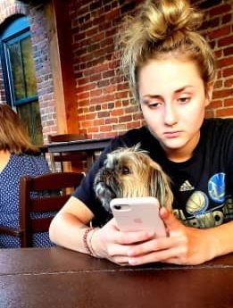 A Girl and her dog at Brookland Eats